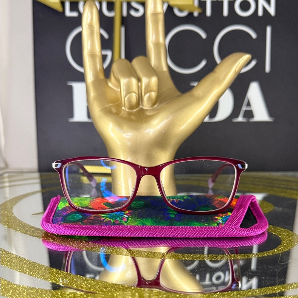 Furla Burgundy Red Rectangular Women's Glasses